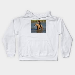 Jason Momoa Riding a bear Kids Hoodie